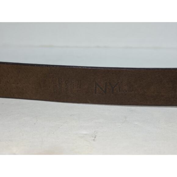 Men's Size 38 NT Jeans Genuine Leather Belt (Color: Saddle Brown) New - Picture 4 of 8